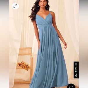 LuLu’s Slate Blue Maxi Dress Bridesmaid